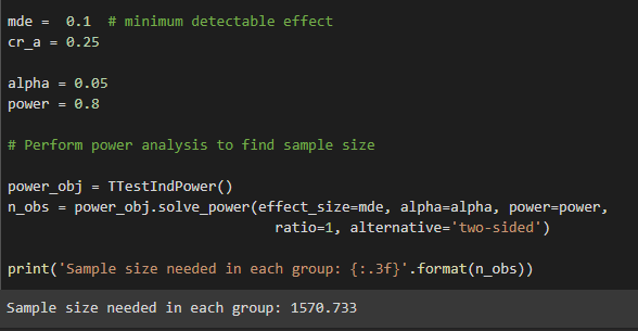 Sample size calculation